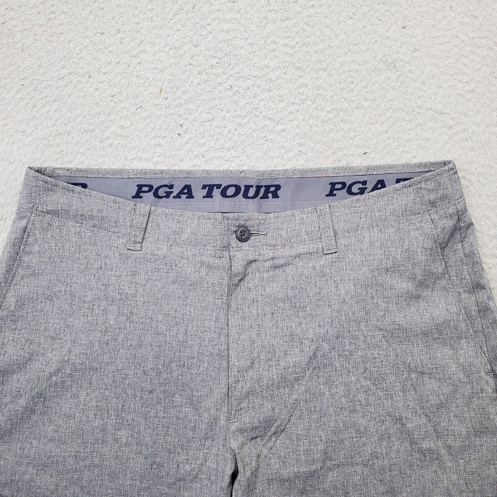 PGA Tour Golf Shorts Mens 34 Gray Performance Stretch Slash Pockets Outdoor - Picture 8 of 9